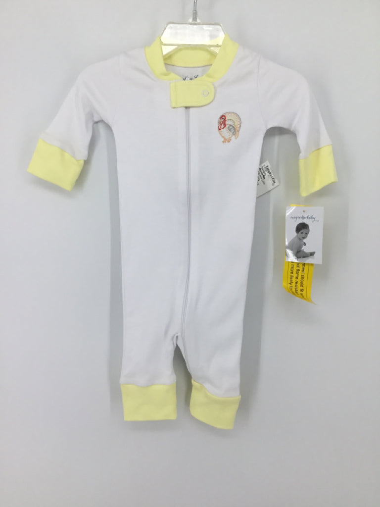 Magnolia Baby Child Size 6 Months Yellow Thanksgiving Pajamas