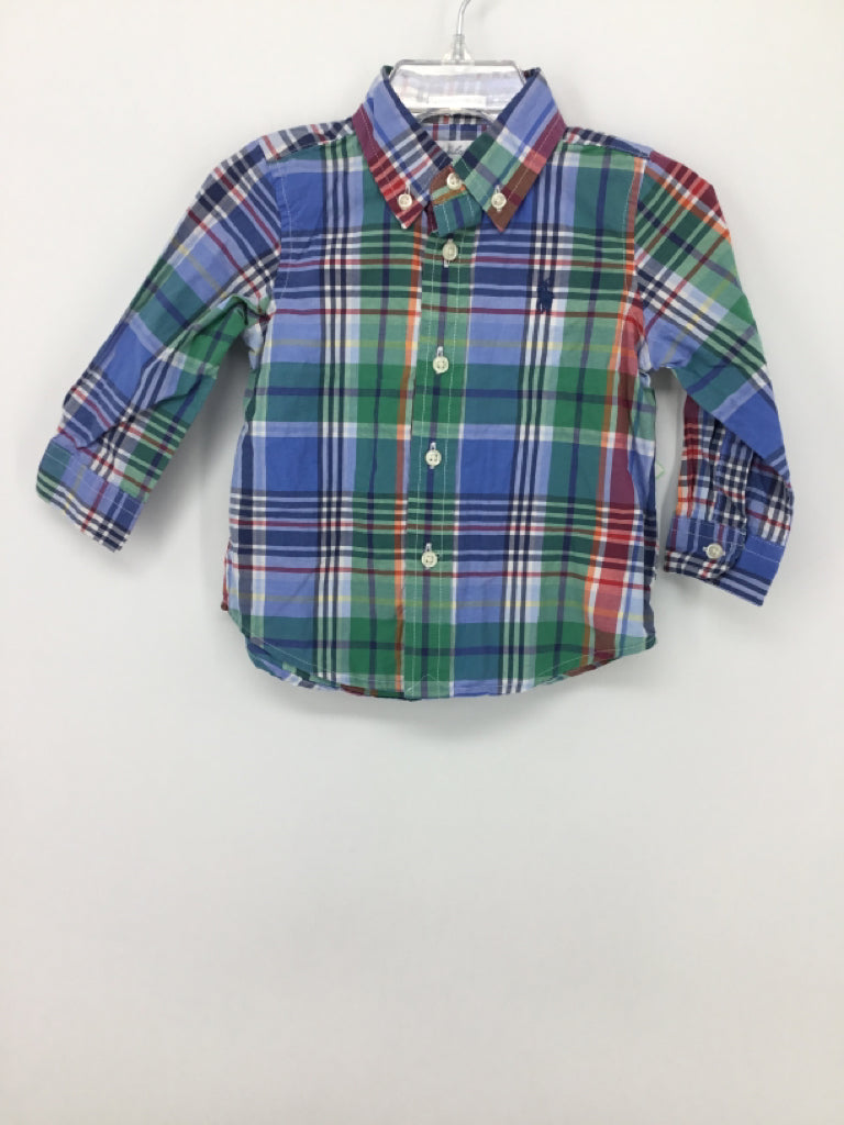 Ralph Lauren Child Size 12 Months Multi-Color Plaid Shirt - boys
