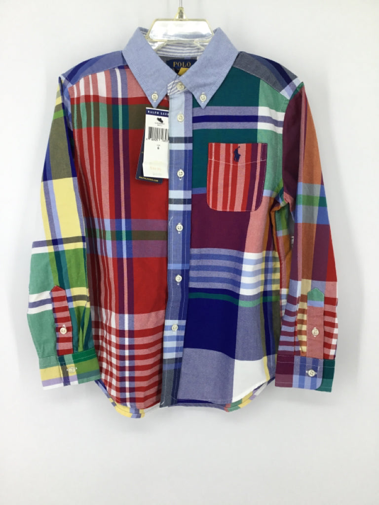Ralph Lauren Child Size 6 Multi-Color Plaid Shirt - boys