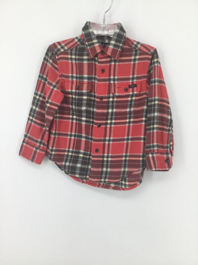 Ralph Lauren Child Size 2 Red Plaid Shirt - boys