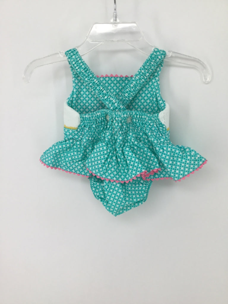 Claire & Charlie Child Size 3 Months Teal Outfit - girls