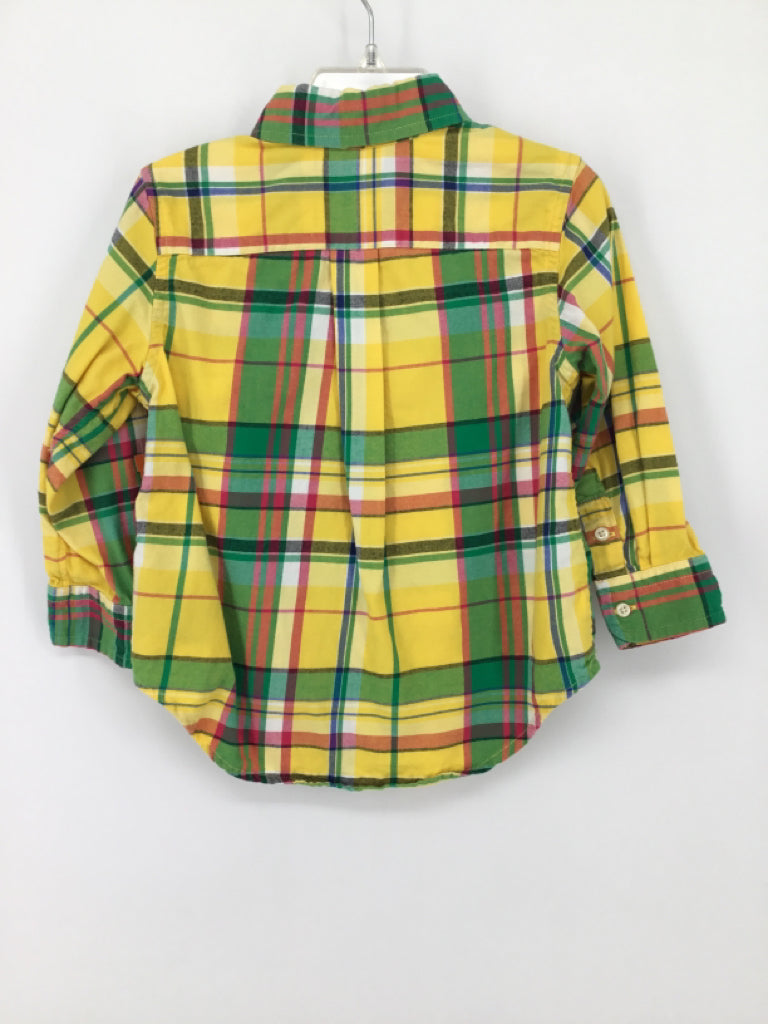 Ralph Lauren Child Size 2 Yellow Plaid Shirt - boys