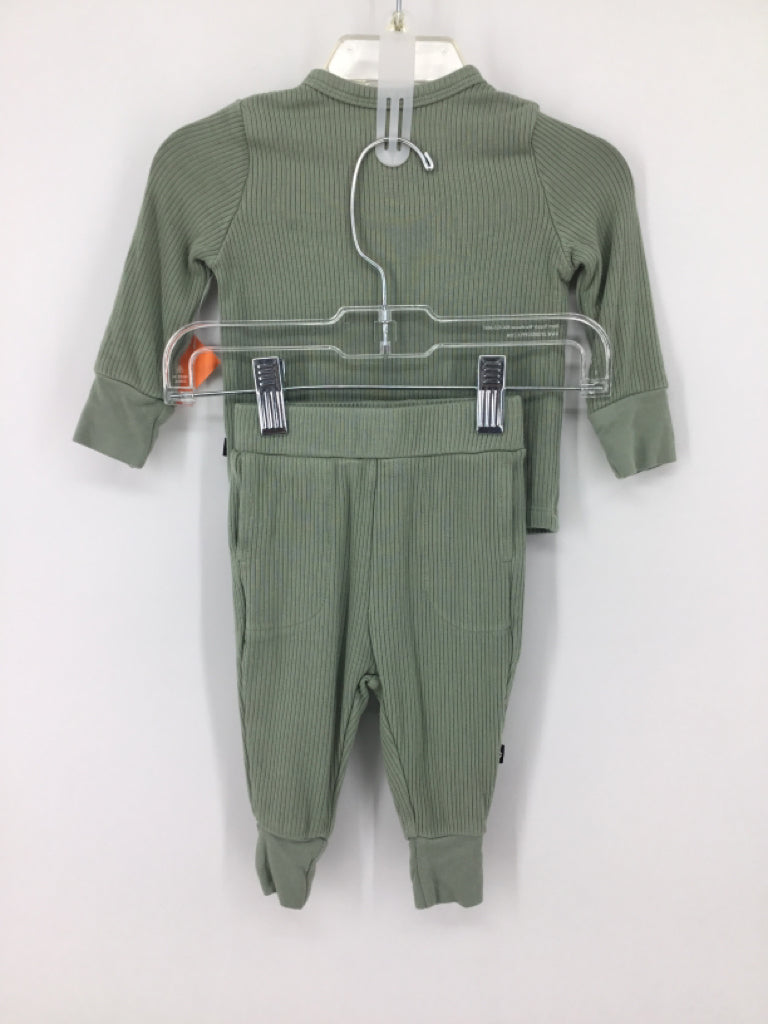 Kyte Child Size 3-6 Months Green Solid Pajamas - boys
