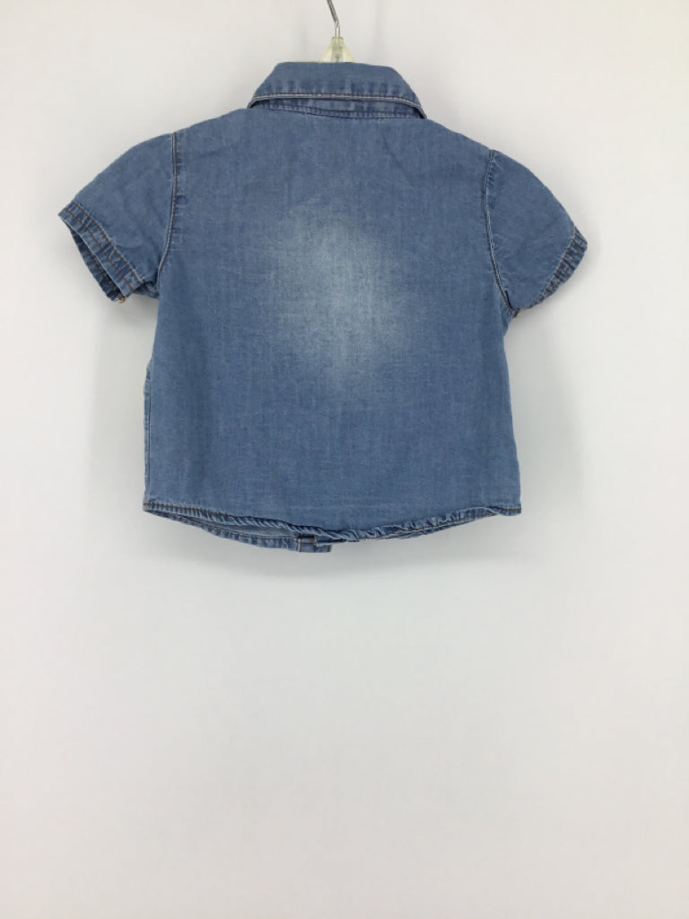 Cat & Jack Child Size 3-6 Months Blue Solid Shirt - boys