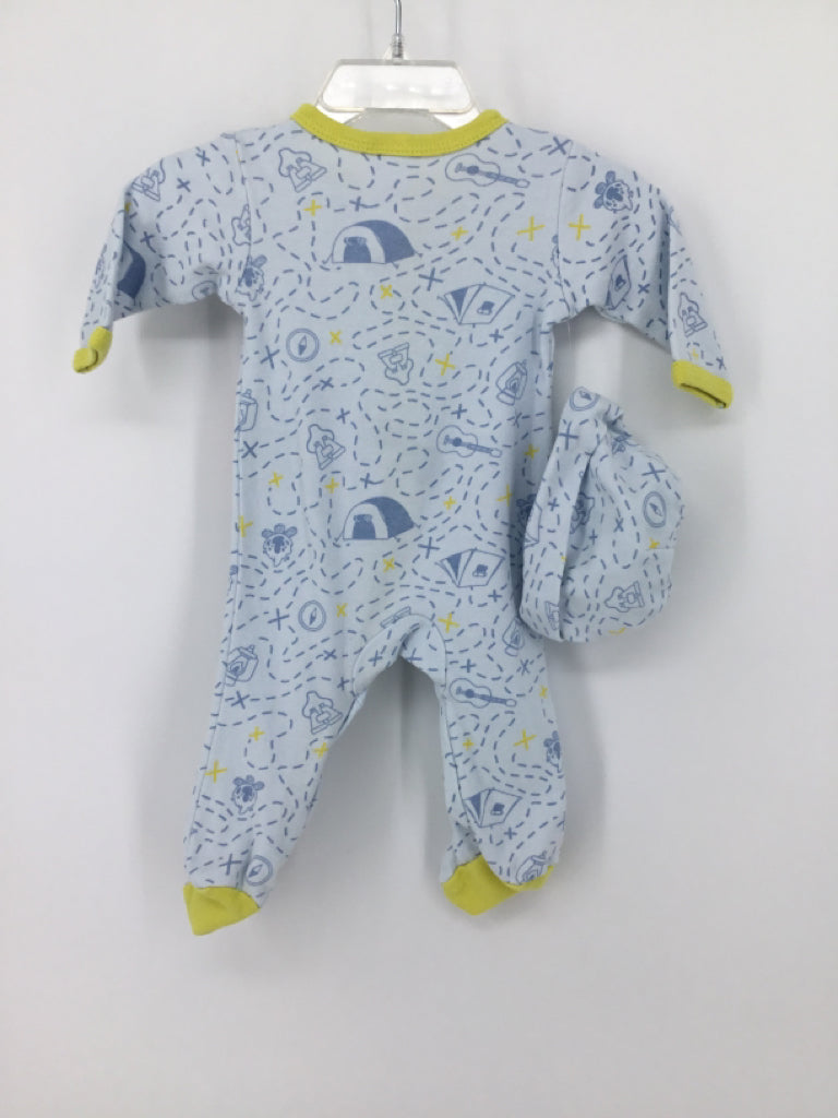 The Peanut Shell Child Size 0-3 Months Blue Sleepers