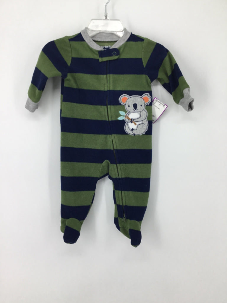 Carter's Child Size 3 Months Green Sleepers