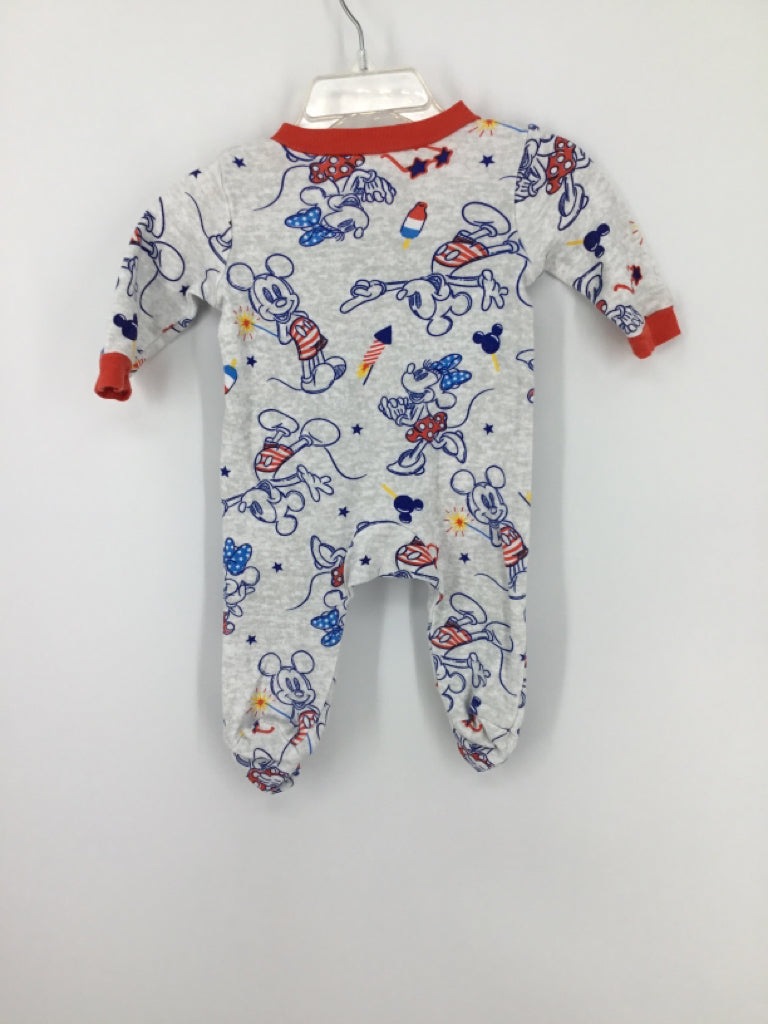 Disney Child Size 0-3 Months Gray Stars & Stripes Sleeper