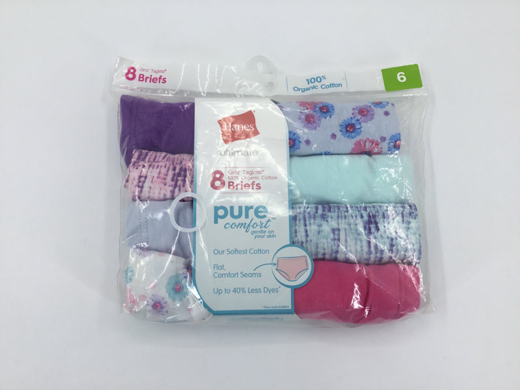 Hanes Child Size 6 Multi-Color Girls Underwear
