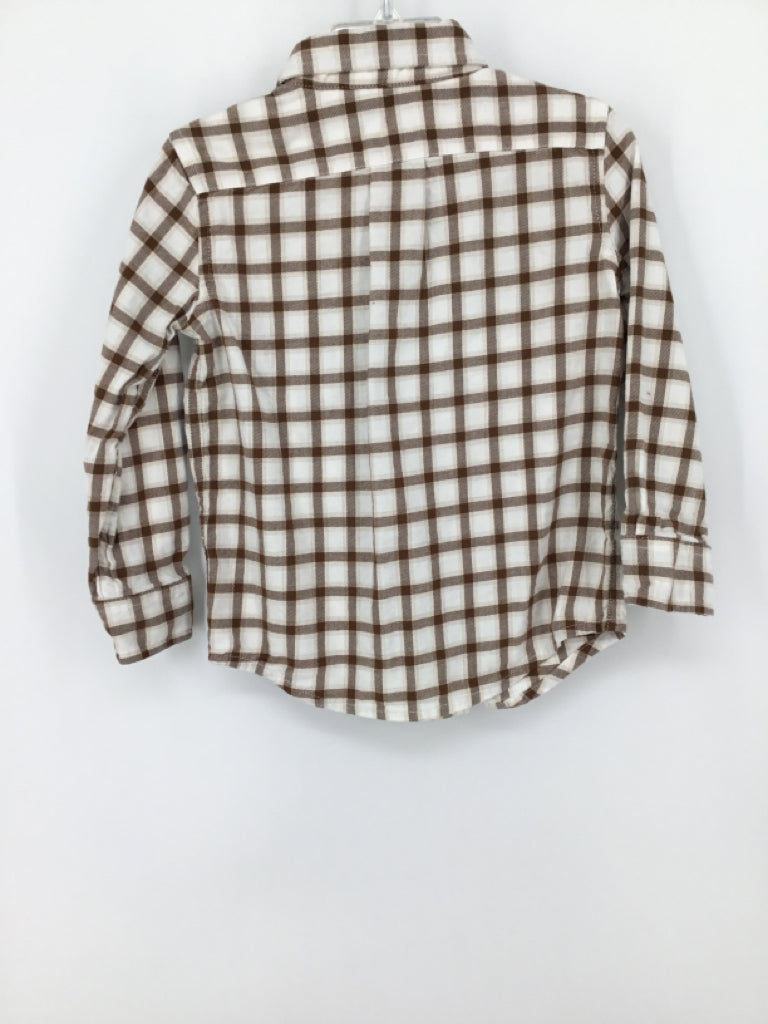 Janie and Jack Child Size 2 Brown Checkered Shirt - boys