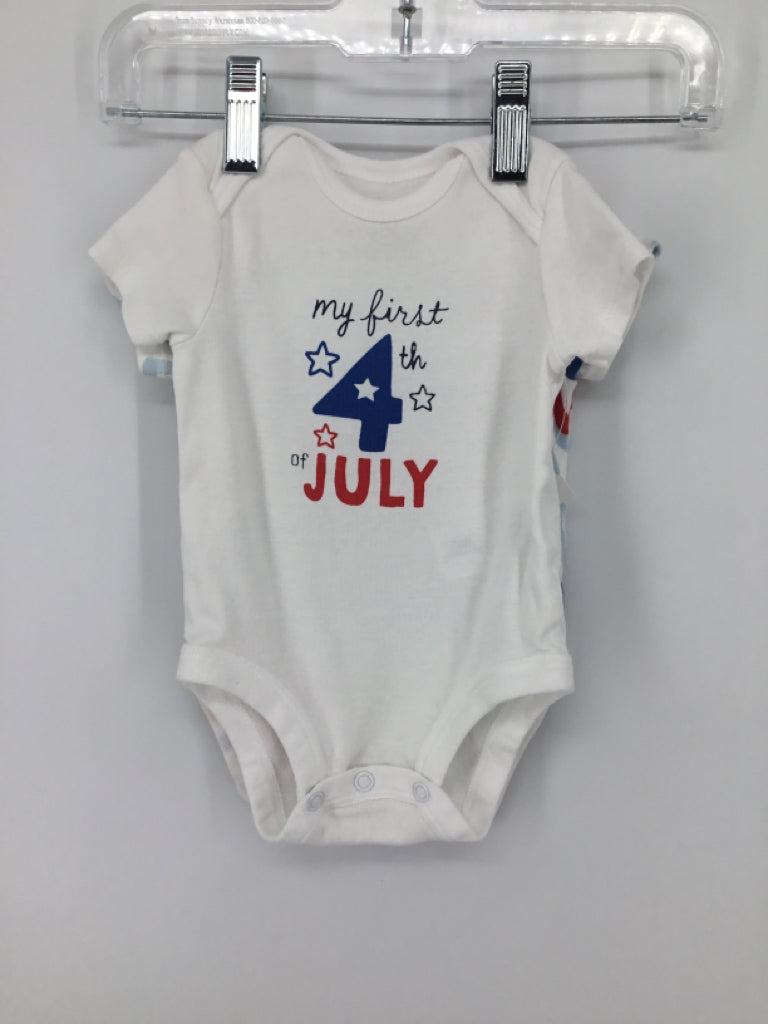 Carter's Child Size 3 Months White Stars & Stripes Onesie Set of 2