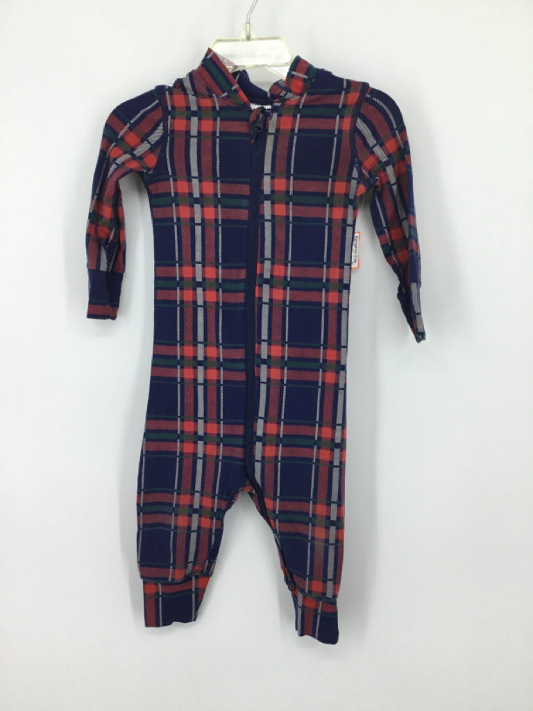 Hanna Andersson Child Size 6-12 Months Blue Plaid Pajamas - boys