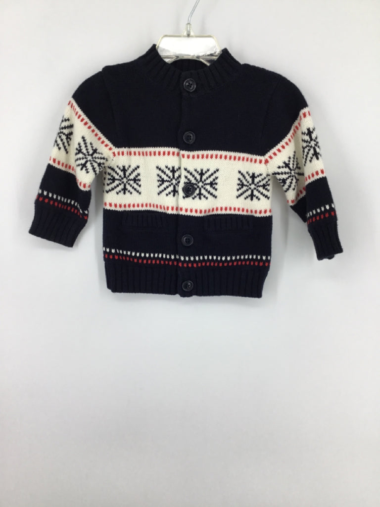 Petit Confections Child Size 6 Months Navy Print Sweater - boys