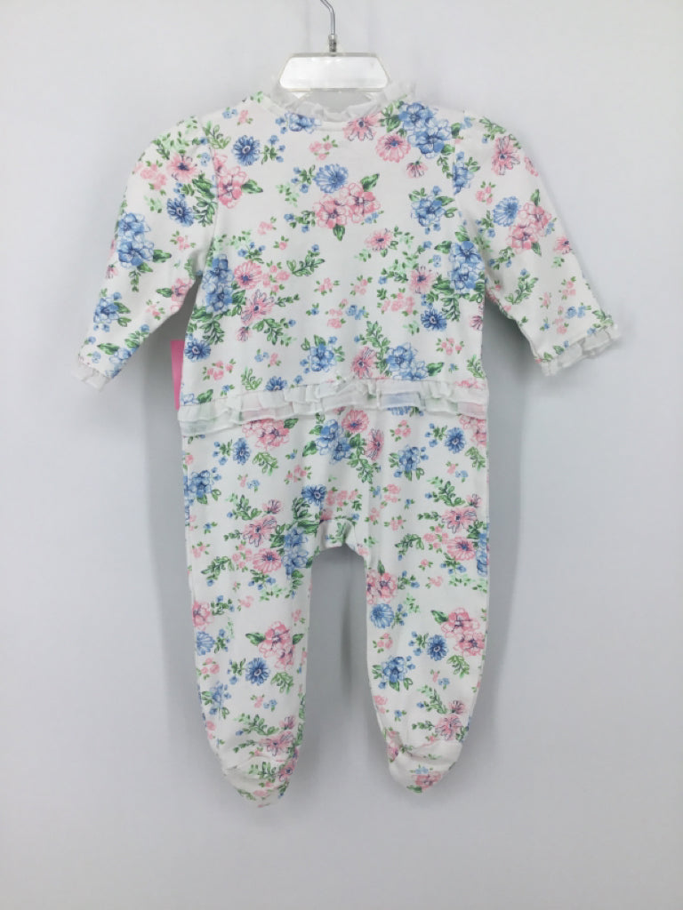 Little Me Child Size 9 Months White Sleepers