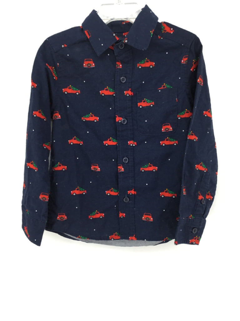 Childrens Place Child Size 4 Navy Christmas Shirt