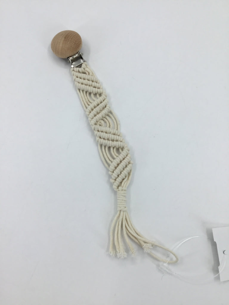 Cream Pacifier Clip
