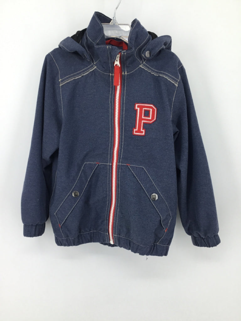 Polarn O. Pyret Child Size 5 Blue Solid Raincoat - boys