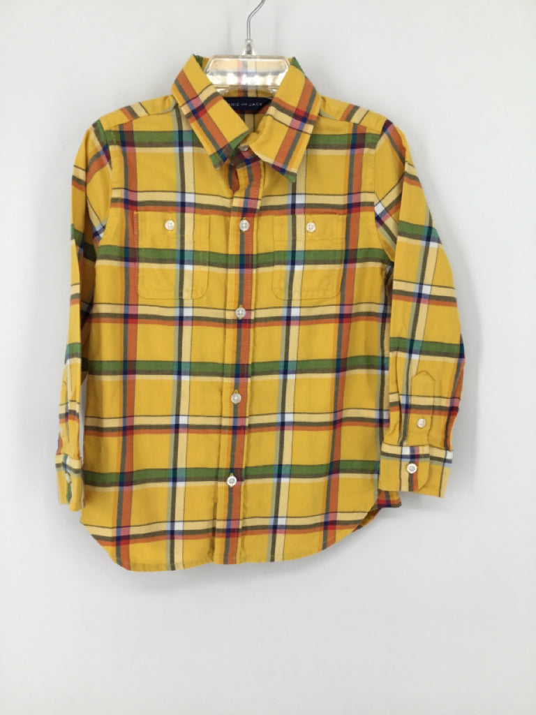 Janie and Jack Child Size 3 Yellow Plaid Shirt - boys