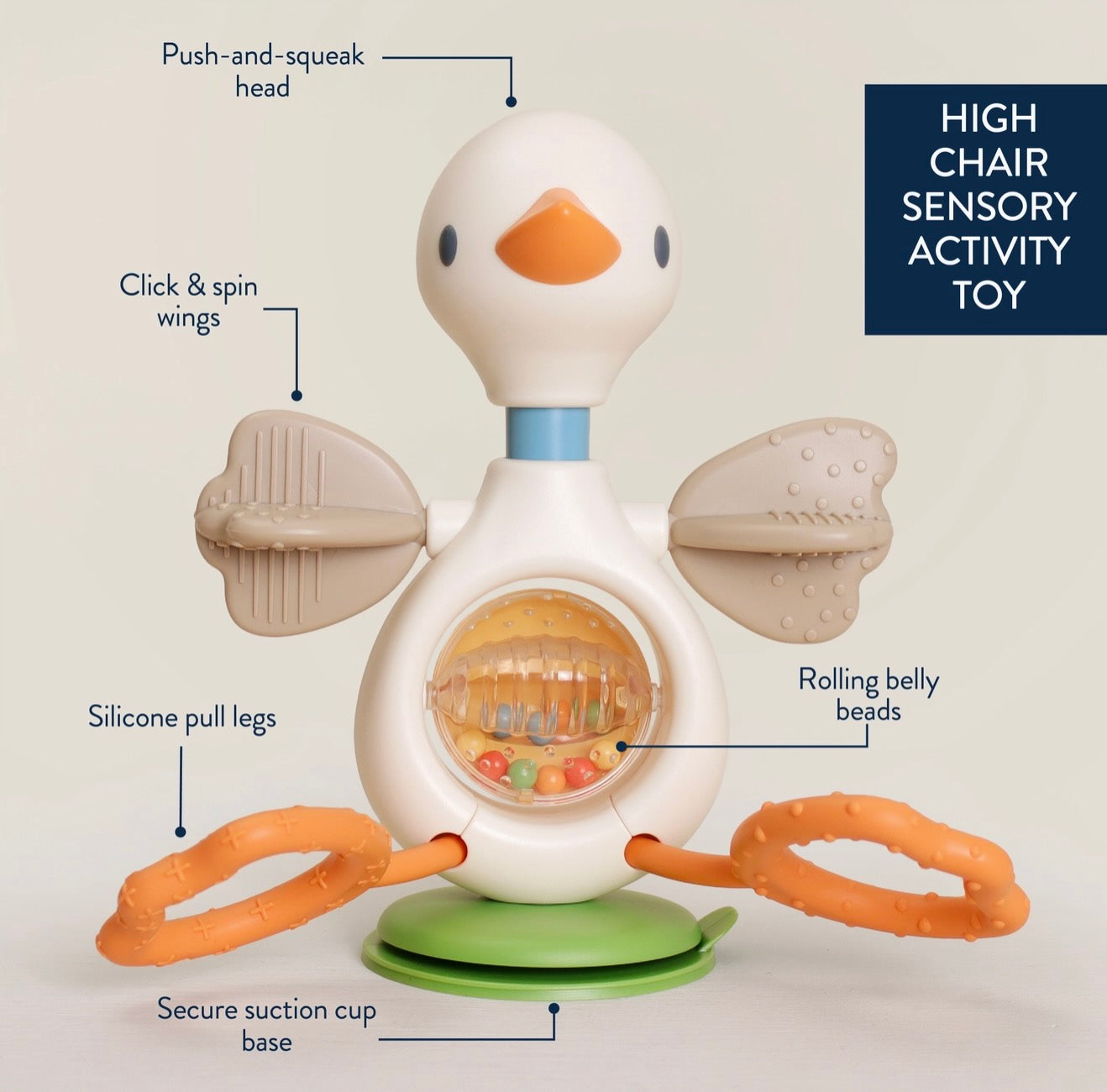 Itzy Ritzy - Twist & Bop High Chair Sensory Toy Goose