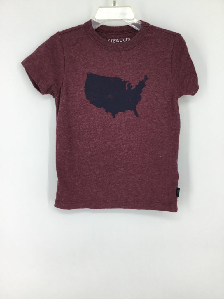 Crewcuts Child Size 2 Burgundy screen printed T-shirt - boys