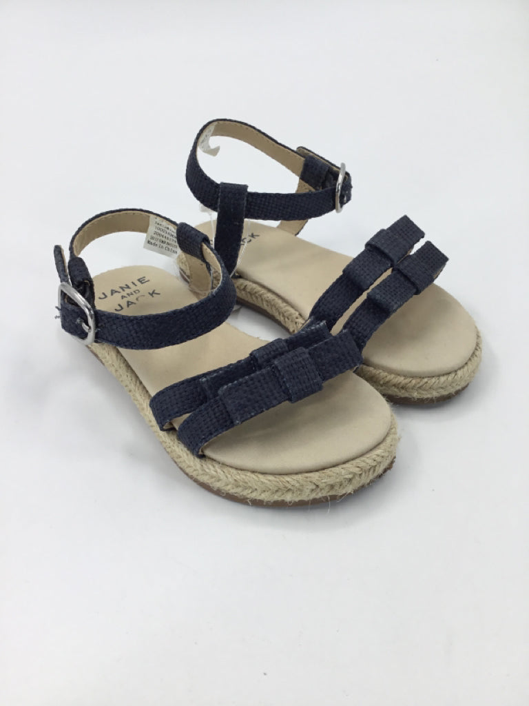 Janie and Jack Child Size 7 Navy Sandals/Flip Flops