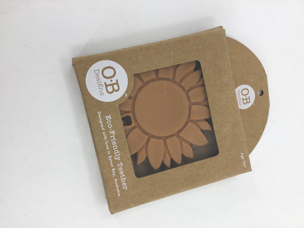 OB Designs Orange Silicone Sunflower Teether