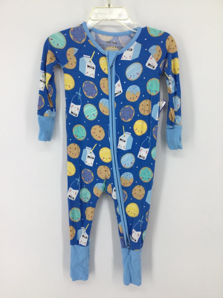 Little Sleepies Child Size 3-6 Months Blue Print Pajamas - boys