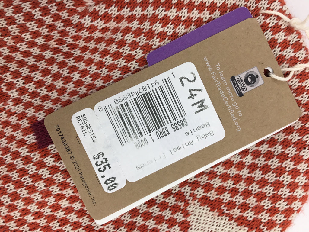 Patagonia Child Size 18-24 Months Orange Animal Print Hats - boys