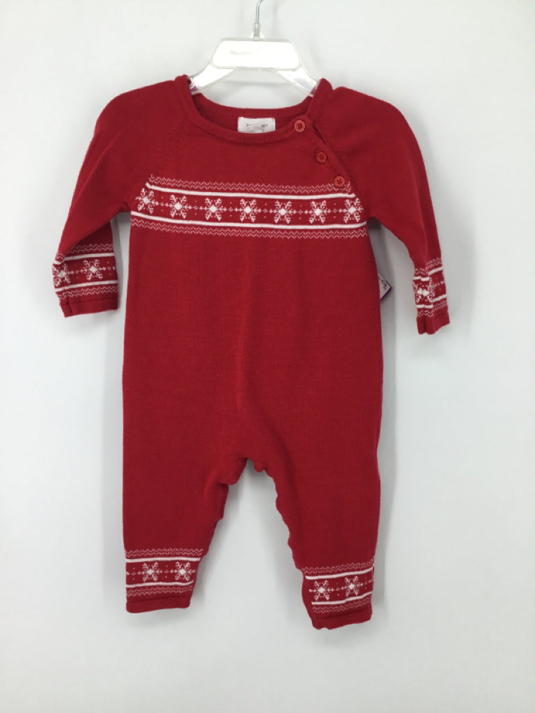 Angel Dear Child Size 6-12 Months Red Snowflake Outfit - boys