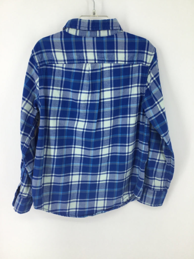 Cat & Jack Child Size 4 Blue Plaid Shirt - boys