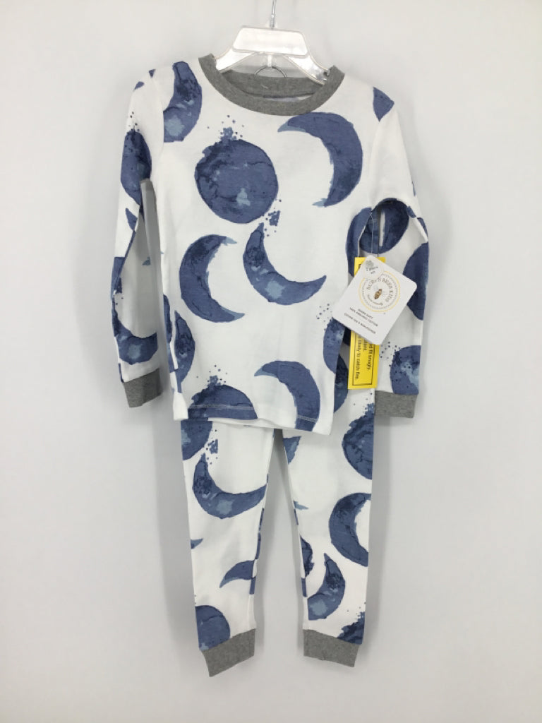 Burt's Bees Baby Child Size 4 Blue Print Pajamas - boys