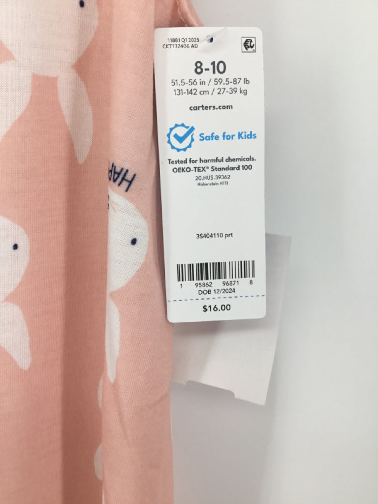 Carter's Child Size 8 Pink Easter Pajamas