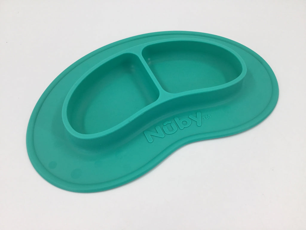 Nuby Teal Silicone Divided Plate