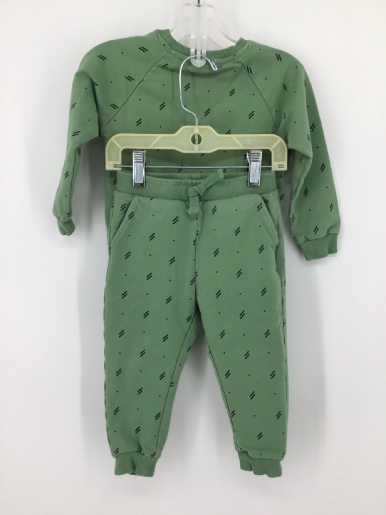 Miles the Label Child Size 24 Months Green Print Outfit - boys