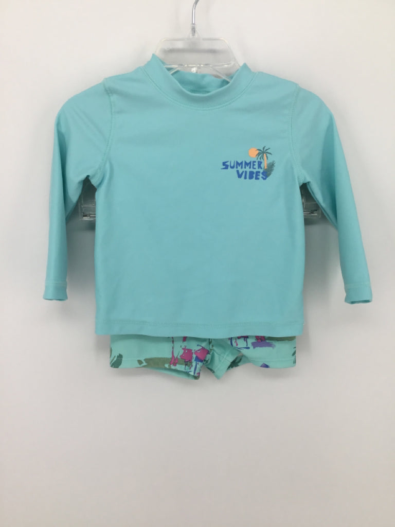 OshKosh B'gosh Child Size 9 Months Blue screen printed Swimwear - boys