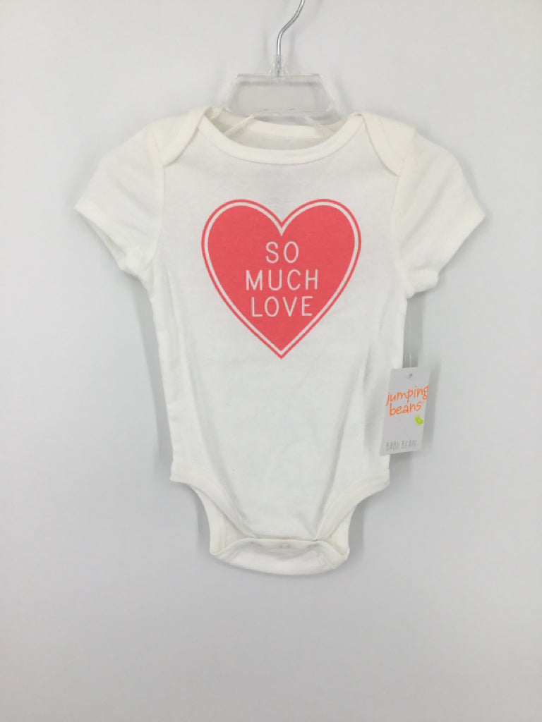 jumping beans Child Size 12 Months White Valentine's Day Onesie