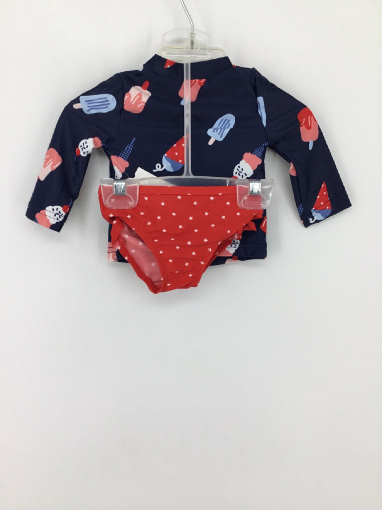 Just One You Made by Carters Child Size 3 Months Navy Stars & Stripes Swimsuit