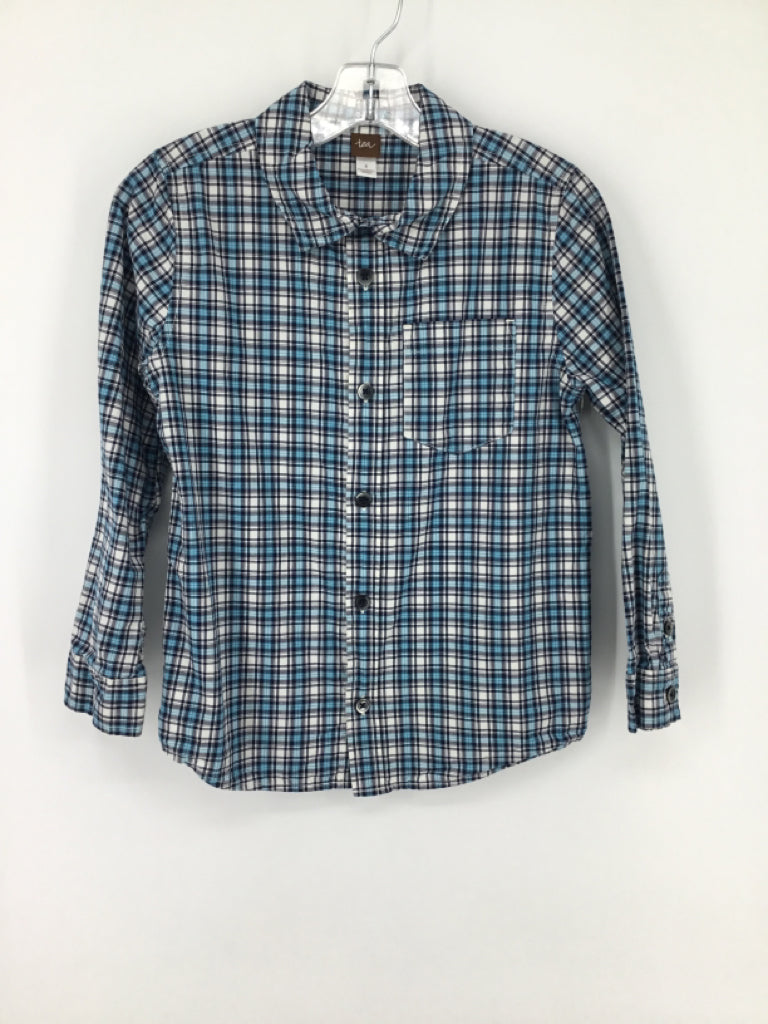 Tea Child Size 8 Blue Plaid Shirt - boys