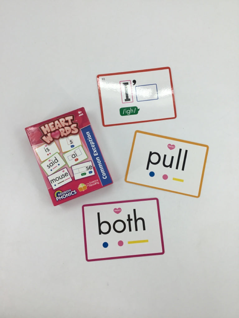 Rainbow Phonics Heart Words Common Exceptions Flash Cards
