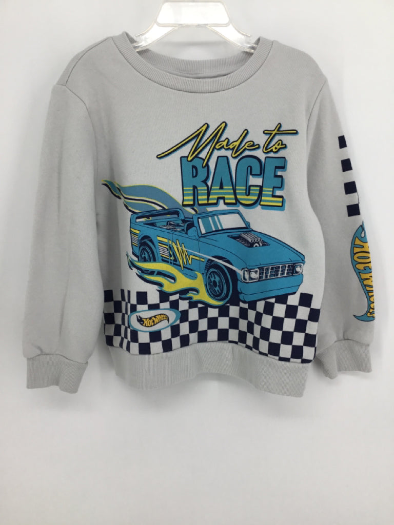 Hot Wheels Child Size 4 Gray screen printed Sweatshirt - boys