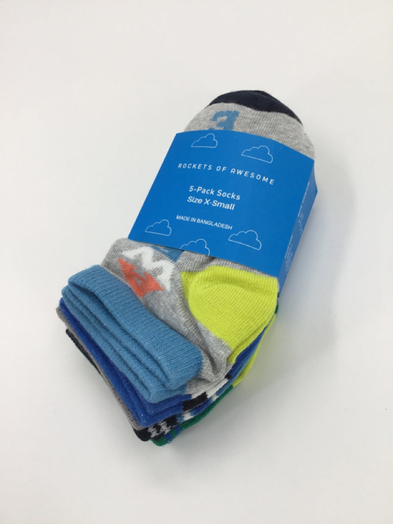 Rockets of Awesome Child Size XS Multi-Color Print Socks - boys