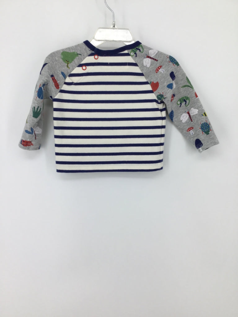 Baby Boden Child Size 3-6 Months Gray Bugs Shirt - boys