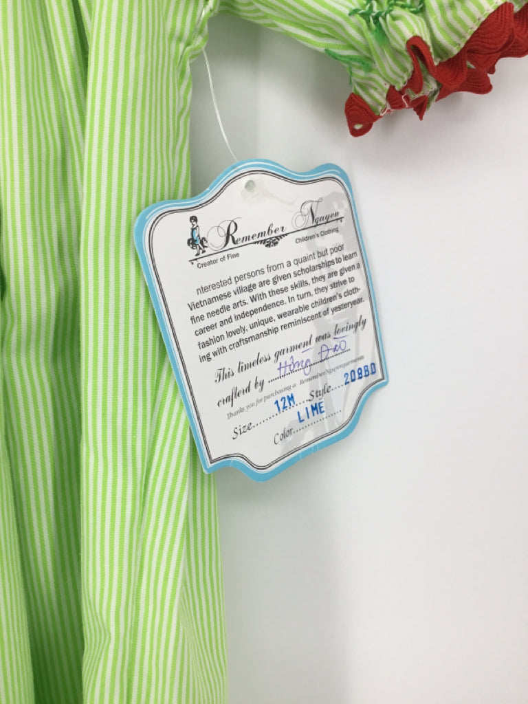 Remember Nguyen Child Size 12 Months Green Dress - girls