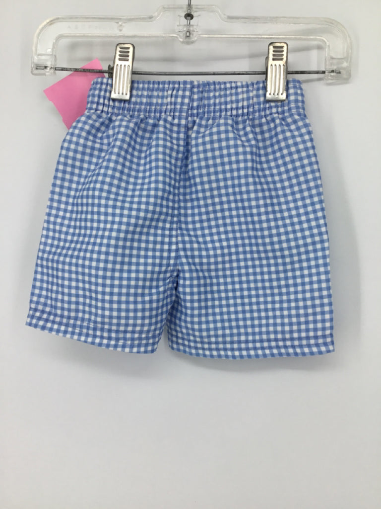 Rugged Butts Child Size 3-6 Months Blue Gingham Swimwear - boys