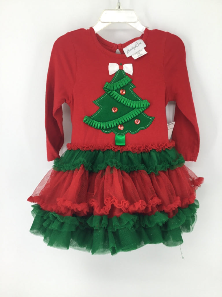 Emily Rose Child Size 2 Red Christmas Dress
