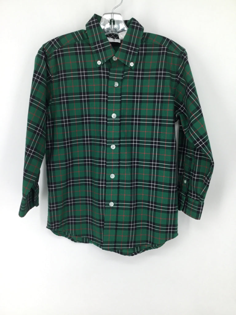 Kitestrings Child Size 7 Green Plaid Shirt - boys