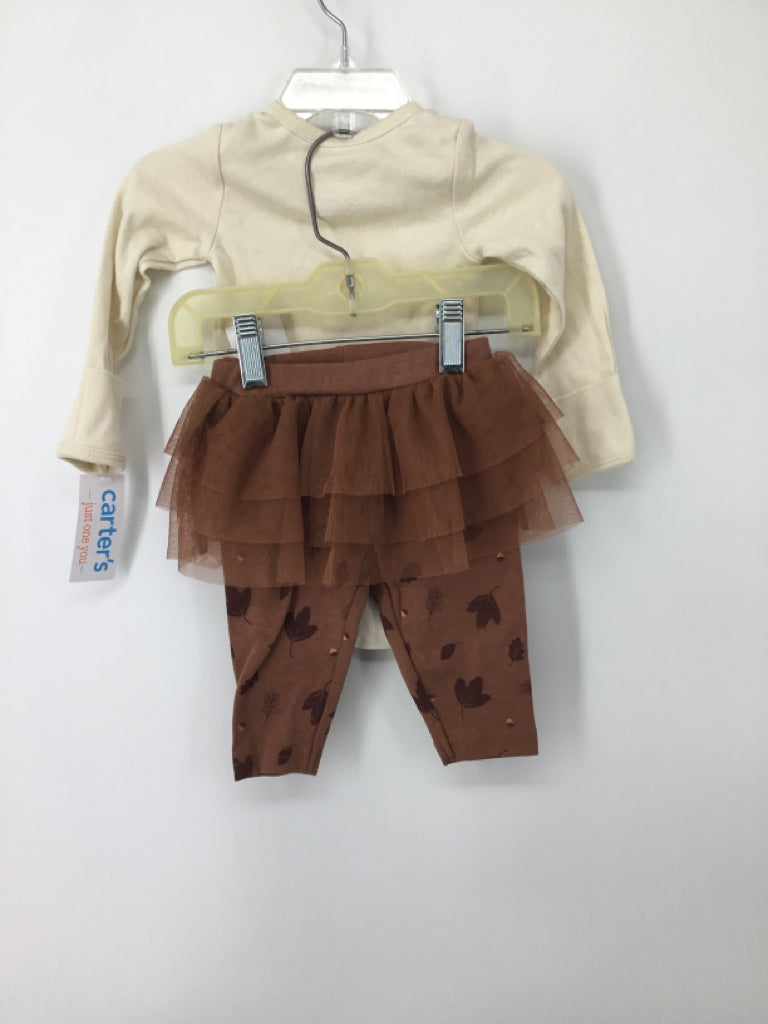 Just One You Made by Carters Child Size 3 Months Brown Thanksgiving Outfit