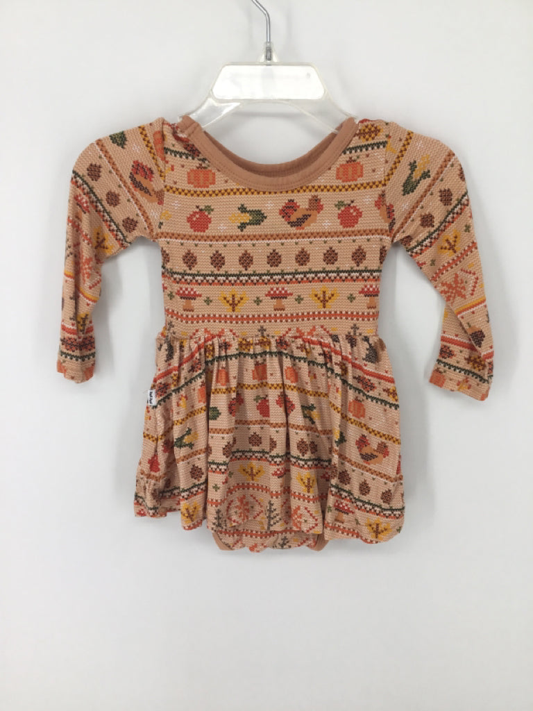 Play by Little Sleepies Child Size 0-3 Months Brown Thanksgiving Outfit