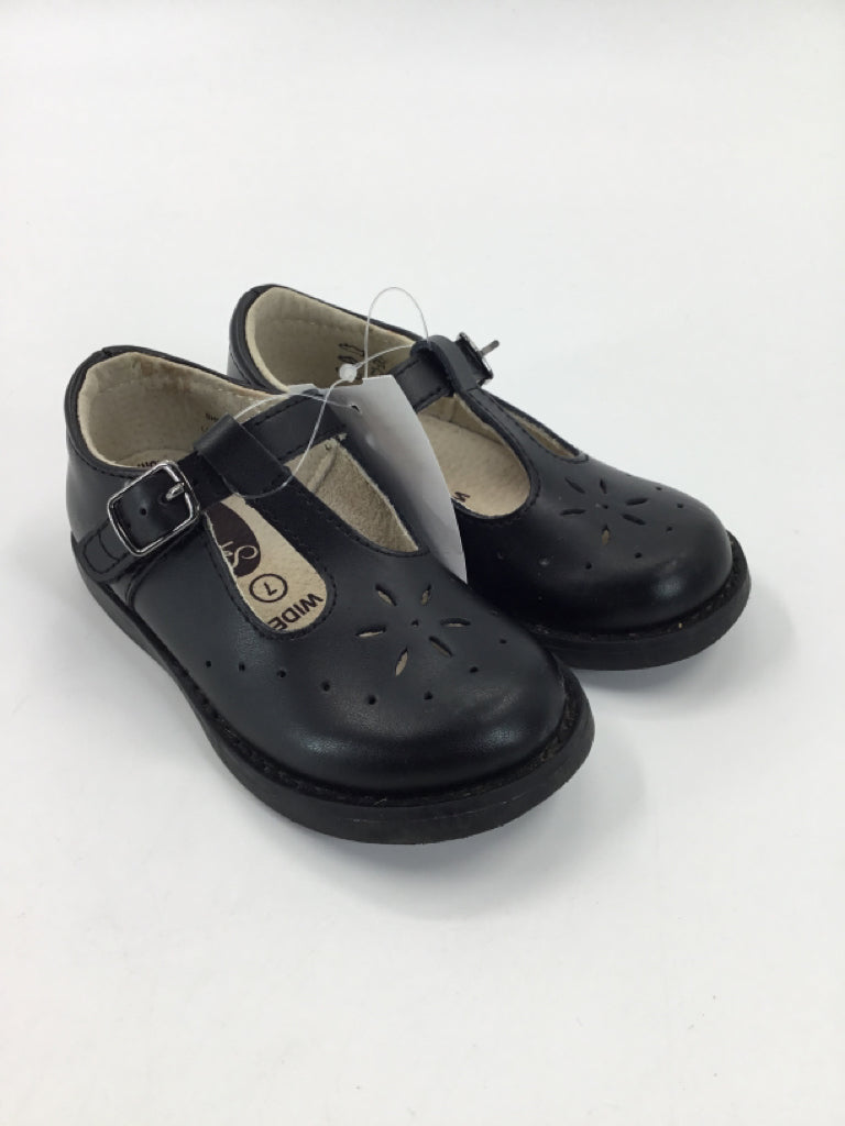 Footmates Child Size 7 Toddler Black Dress Shoes