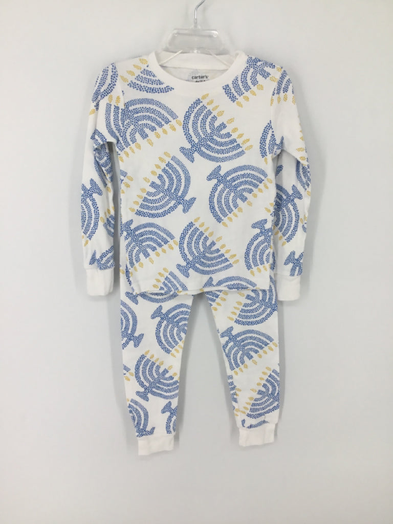Carter's Child Size 4 Blue Hanukkah Pajamas