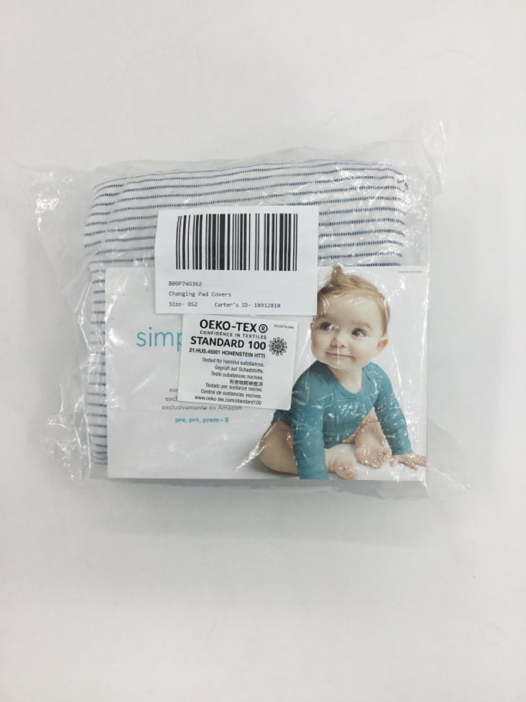 Carter's Gray Stripe Changing Pad Cover Set of 2